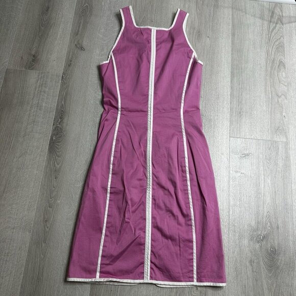 Vtg Oscar De La Renta Shift Dress Sz 4 Pink Sleeveless Colorblock Old Money - Picture 6 of 10